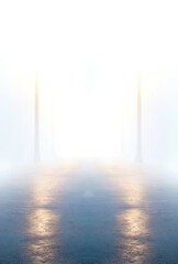 Poster - A foggy, misty day with a path in the distance