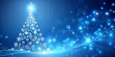 Sticker - christmas background with fir trees and lights