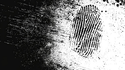 Poster - The intricacy of a fingerprint is highlighted against an artistic black and white backdrop, showcasing the uniqueness of individual identity