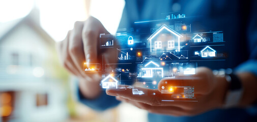Online interface showing mortgage rate options, digital comparison, home buying decisions