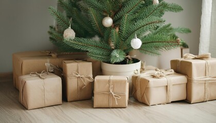 Wall Mural -  Christmas Gifts Under Tree