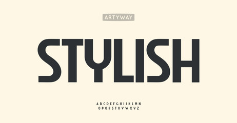 Poster - Stylish alphabet, sleek streamlined letters, modern bauhaus font for fashion and beauty branding, stylish editorial headline, minimalist art nouveau logo. Vector typeset