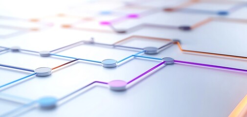 Aufkleber - abstract futuristic background with interconnected lines and nodes in vibrant colors, showcasing a t