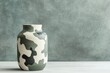 © Дмитрий Прудник - Modern Camouflage Ceramic Vase on Minimalistic Background with Neutral Tones