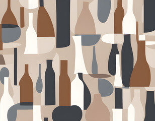 Wall Mural - Morandi line Spots background