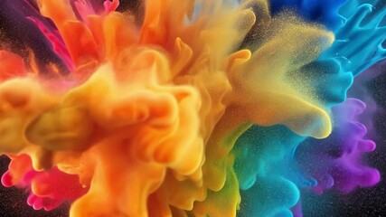 Leinwandbilder - Rainbow Ink Burst 