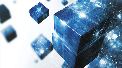 Blue square background