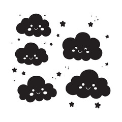 Fototapete - weather icons set isolated vector illustration on white background