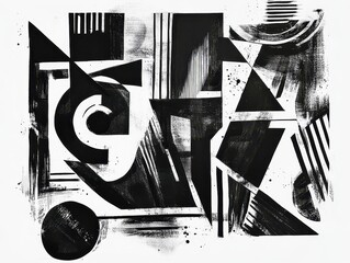 Poster - Bold Black and White Abstract Art Design