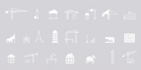 A collection of sleek and modern construction thin line icons, perfect for website design and infographics, screwdriver