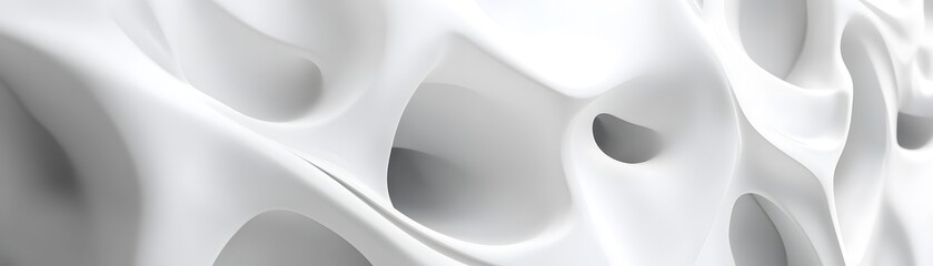 Poster - abstract white curved surface with indentations