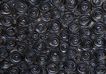 Abstract Black Swirls on a Wall