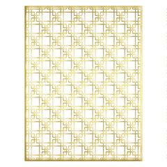 Art deco gold ornament frame decoration isolated on white background