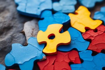 Poster - Bright and colorful puzzle background design suitable for creative projects and visual art displays