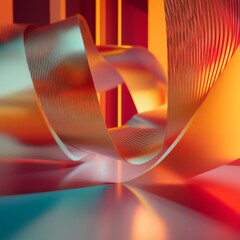 Wall Mural - A 3D-rendered storyboard for a news opener in six logical stages