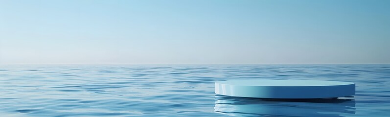 Poster - background water podium product 3d cosmetic abstract platform blue beauty. render background podium 