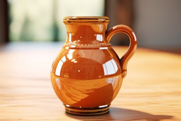 Poster - Elegant gradient jug design  transitioning from light to dark brown with subtle highlights