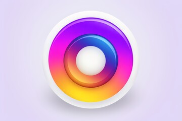 Poster - Minimalist composition of intersecting circles in various sizes and colors for optical lens effect