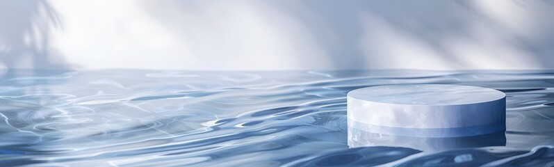 Poster - background water podium product 3d cosmetic abstract platform blue beauty. render background podium 