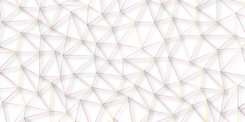 Poster - Abstract modern pink lines seamless pattern. Subtle ornament with delicate grid, lattice, net, triangles, rhombuses, lines with shadows. Abstract minimalist background. Geometric art deco texture.