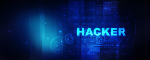 Poster - 2D illustration Hacked data online code background
