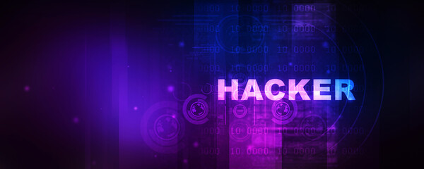 Poster - 2D illustration Hacked data online code background
