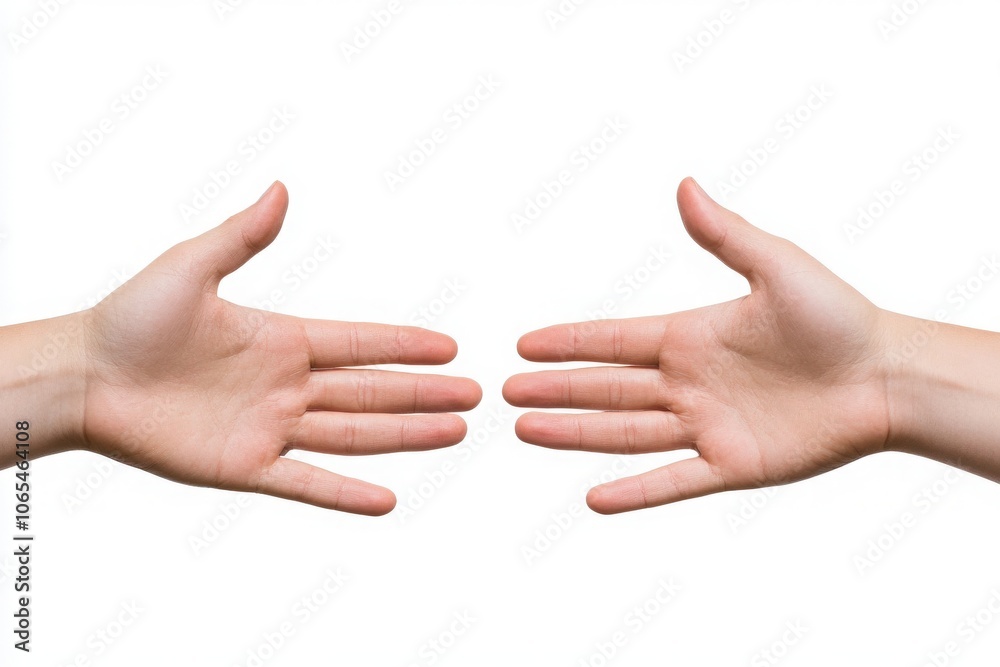 Two hands extend towards each other, nearly touching, symbolizing a desire for connection and unity. The bright background emphasizes the simplicity of this heartfelt gesture.