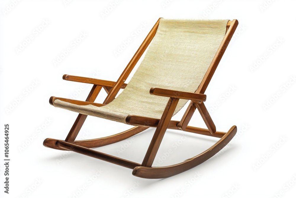 This wooden deck chair, designed for comfort, is centered in a bright area, creating an inviting atmosphere perfect for leisure and relaxation at any time of day.