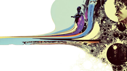 Wall Mural - png glitch digital brutalistic background with blank space art illustration accessories.
