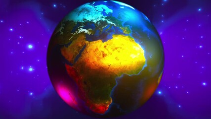 Poster - Planet Earth with nebula. Elements of this image furnished by NASA