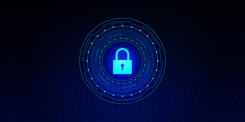 Poster - Cyber security, network technology protection background design, vector illustration