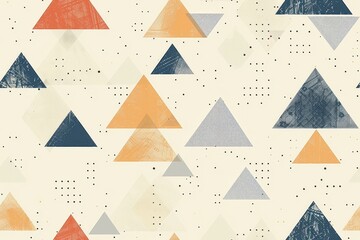 Poster - Minimalistic Seamless Pattern of Triangles and Shapes
