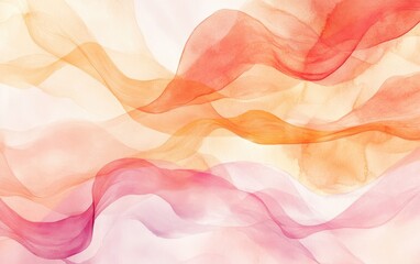 Poster - Delicate Orange and Light Waves Abstract Background