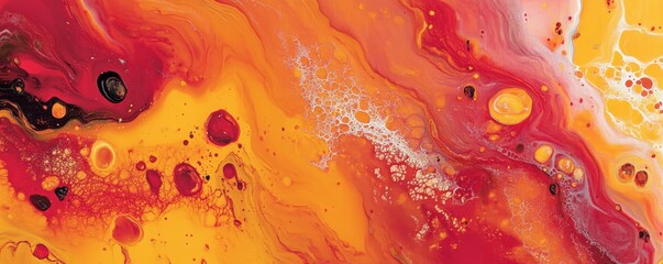 Poster - Bold Abstract Marbled Composition in Warm Colors