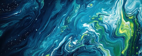 Poster - Mesmerizing Swirls of Marbled Acrylic Colors