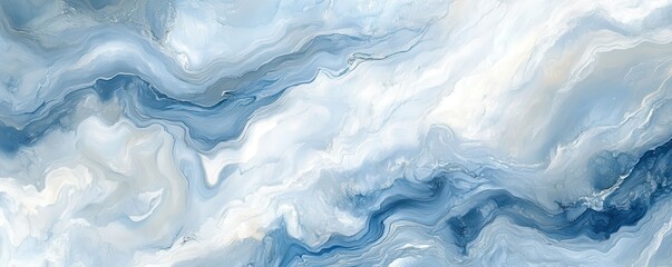 Poster - Serene Marbled Acrylic Abstract Composition