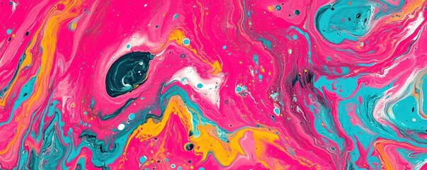 Aufkleber - Vibrant Marbled Composition in Bright Colors