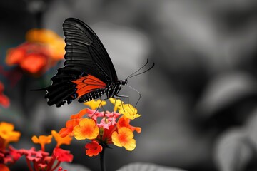 Butterfly Orange. Beautiful and Delicate Animal with Colourful Wings