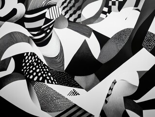 Poster - Abstract Black and White Graphic Composition