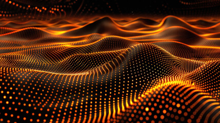 Aufkleber - Dynamic particle wave pattern in gradient colors creates mesmerizing visual experience. flowing waves of light and texture evoke sense of movement and energy