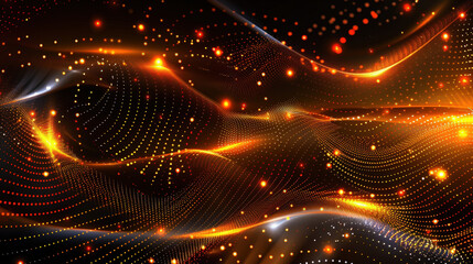Aufkleber - Smoothly flowing dots in wave motion create mesmerizing visual effect, showcasing vibrant colors and dynamic patterns that evoke sense of energy and movement