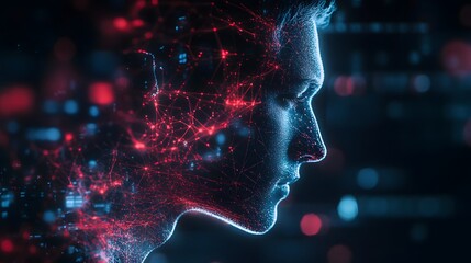 Poster - Digital Human Connection in Abstract Technology Art
