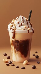 Wall Mural - Delicious 3d coffee drink close up advertising style