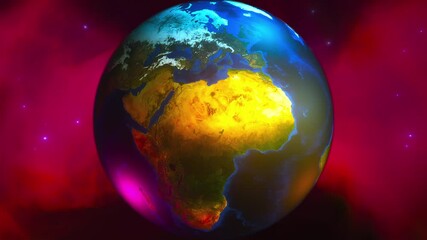 Poster - Planet Earth with nebula. Elements of this image furnished by NASA