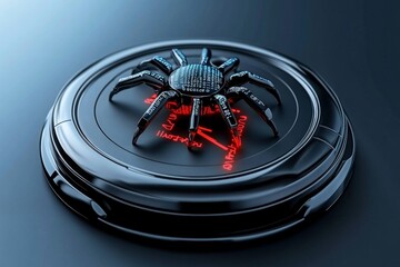 Aufkleber - Simple alert icon with a code symbol, representing the unseen nature of zero-day exploits