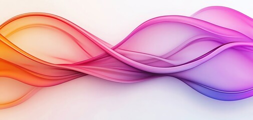 Poster - Colorful wave patterns in vibrant hues of pink and orange on a white background.