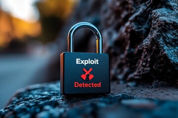 Poster - Security alert with â€œExploit Detectedâ€ and lock icon, representing immediate response to zero-day discovery