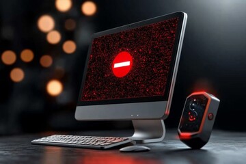 Poster - Simple icon of a computer screen with red alert symbol, representing the critical nature of zero-day exploits