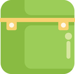 Poster - green lunch box, keeping food fresh for school or a picnic on a sunny day