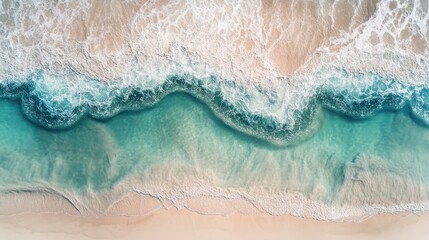 Wall Mural - Top view of beach sand texture with a blend of light tan colors and soft grains